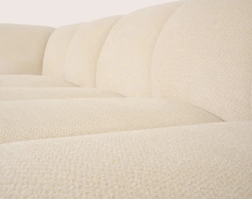 Canapé AVA d'angle L 5 places en velours texturé | Best Mobilier