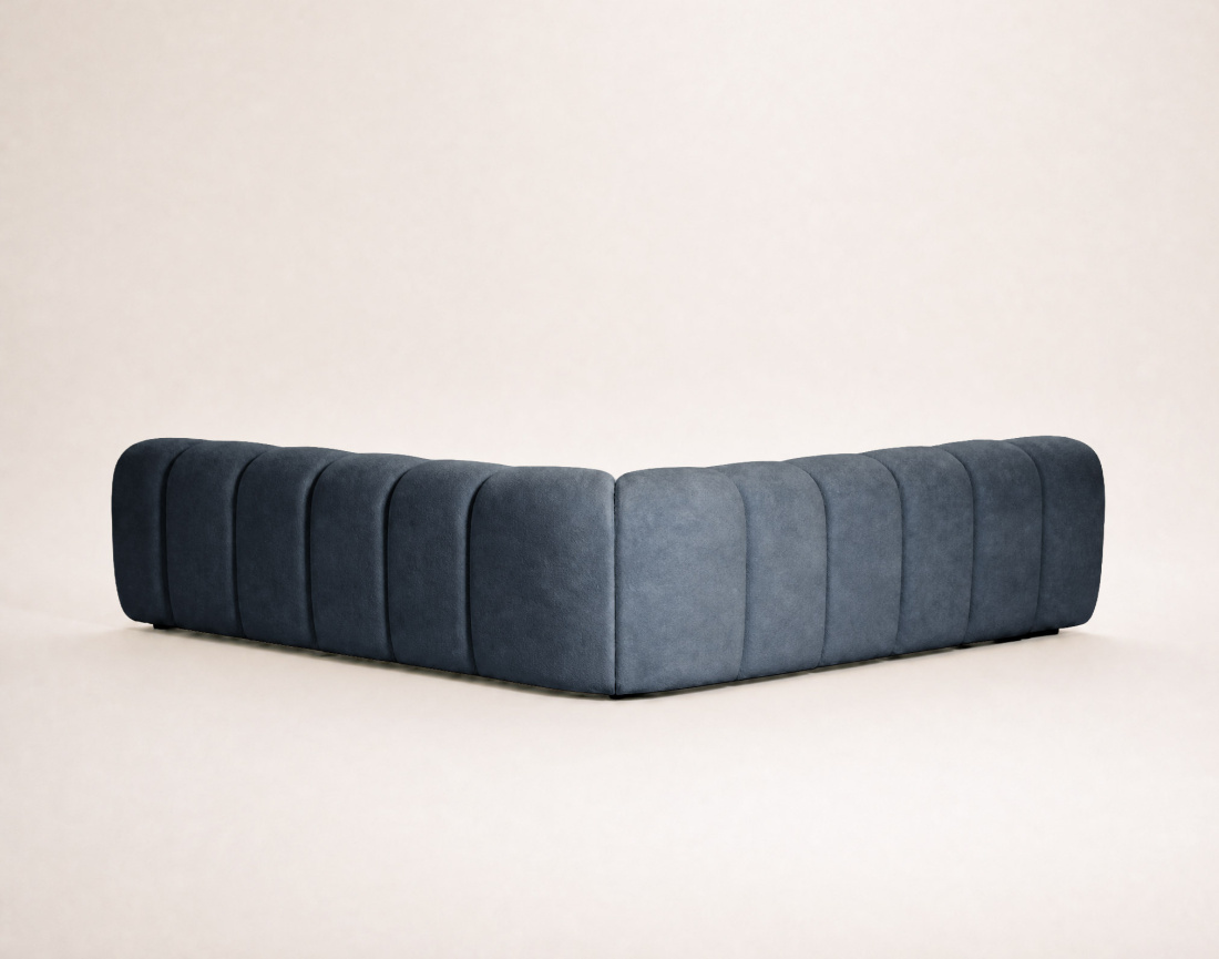 Canapé AVA d'angle L 5 places en velours texturé | Best Mobilier