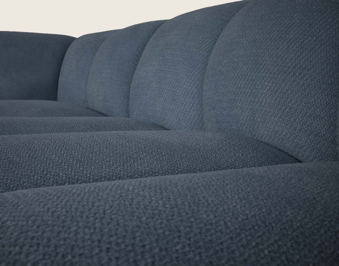 Canapé AVA d'angle L 5 places en velours texturé | Best Mobilier