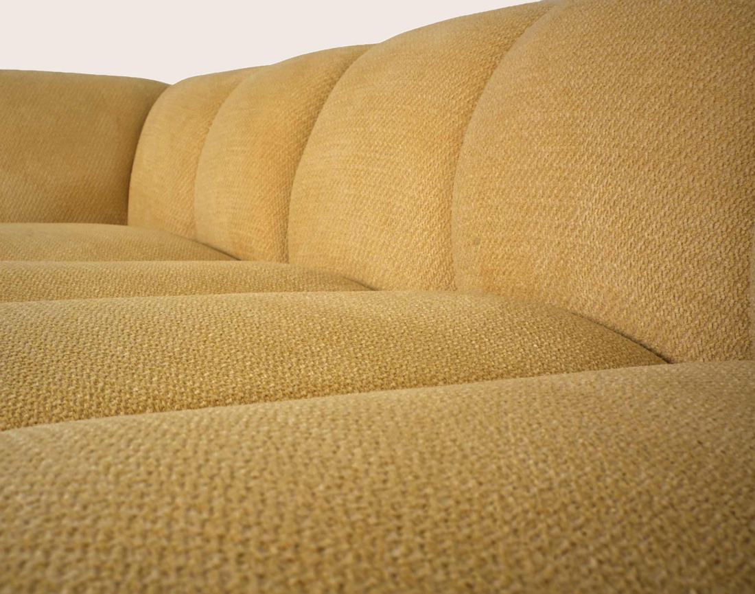 Canapé AVA d'angle L 5 places en velours texturé | Best Mobilier