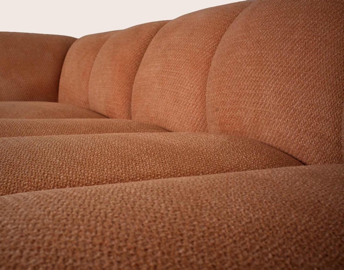 Canapé AVA d'angle L 5 places en velours texturé | Best Mobilier