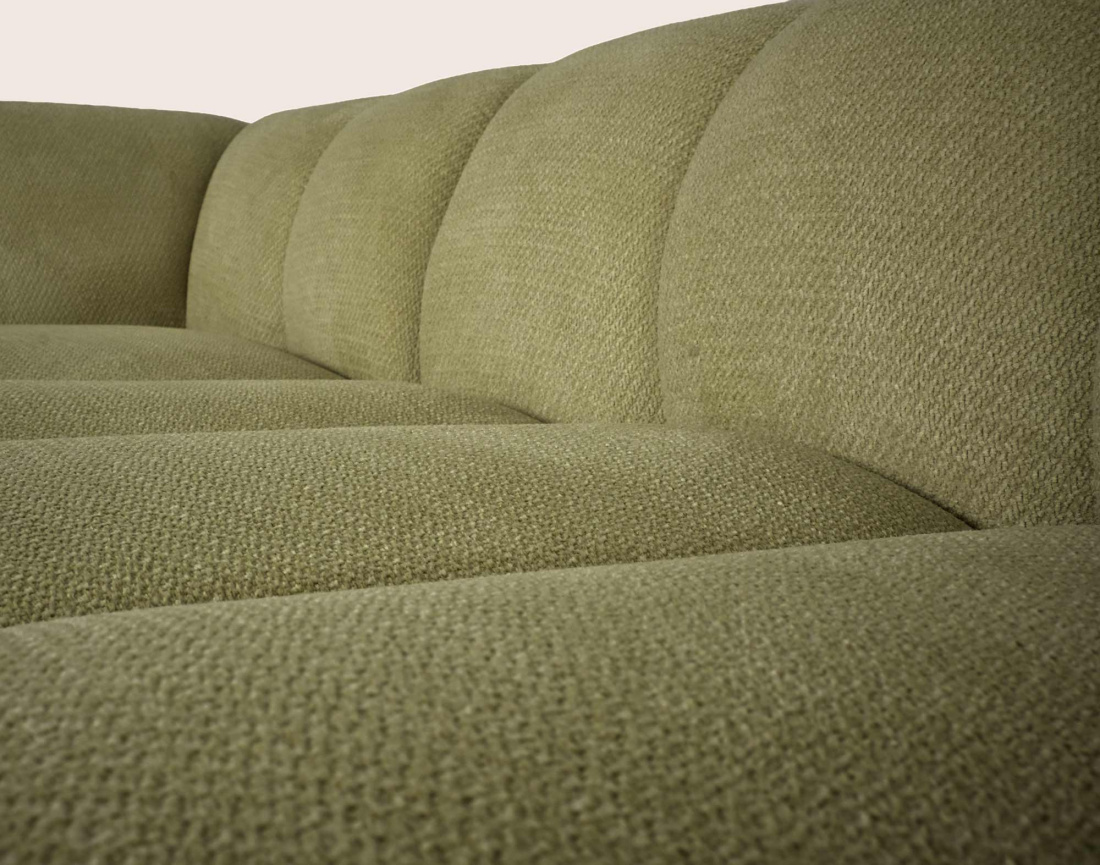 Canapé AVA d'angle L 5 places en velours texturé | Best Mobilier