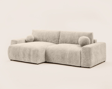 Canapé COSNTANCE d'angle réversible 4 places convertible avec coffre en velours relief | Best Mobilier