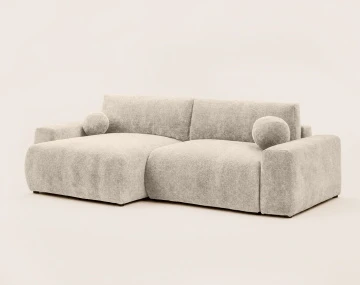 Canapé COSNTANCE d'angle réversible 4 places convertible avec coffre en velours relief | Best Mobilier