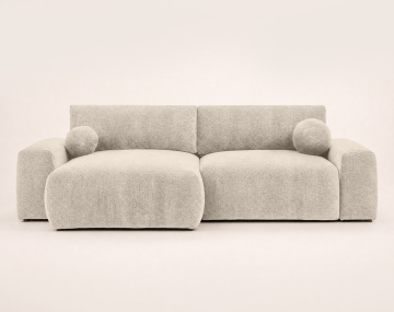 Canapé COSNTANCE d'angle réversible 4 places convertible avec coffre en velours relief | Best Mobilier