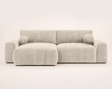 Canapé COSNTANCE d'angle réversible 4 places convertible avec coffre en velours relief | Best Mobilier