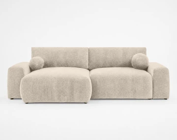 Canapé COSNTANCE d'angle réversible 4 places convertible avec coffre en velours relief | Best Mobilier