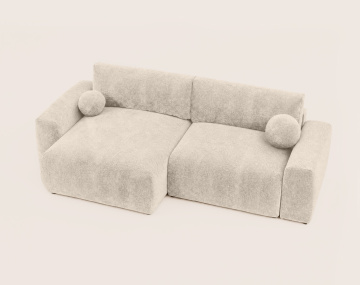 Canapé COSNTANCE d'angle réversible 4 places convertible avec coffre en velours relief | Best Mobilier