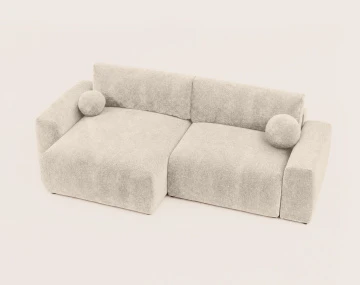 Canapé COSNTANCE d'angle réversible 4 places convertible avec coffre en velours relief | Best Mobilier