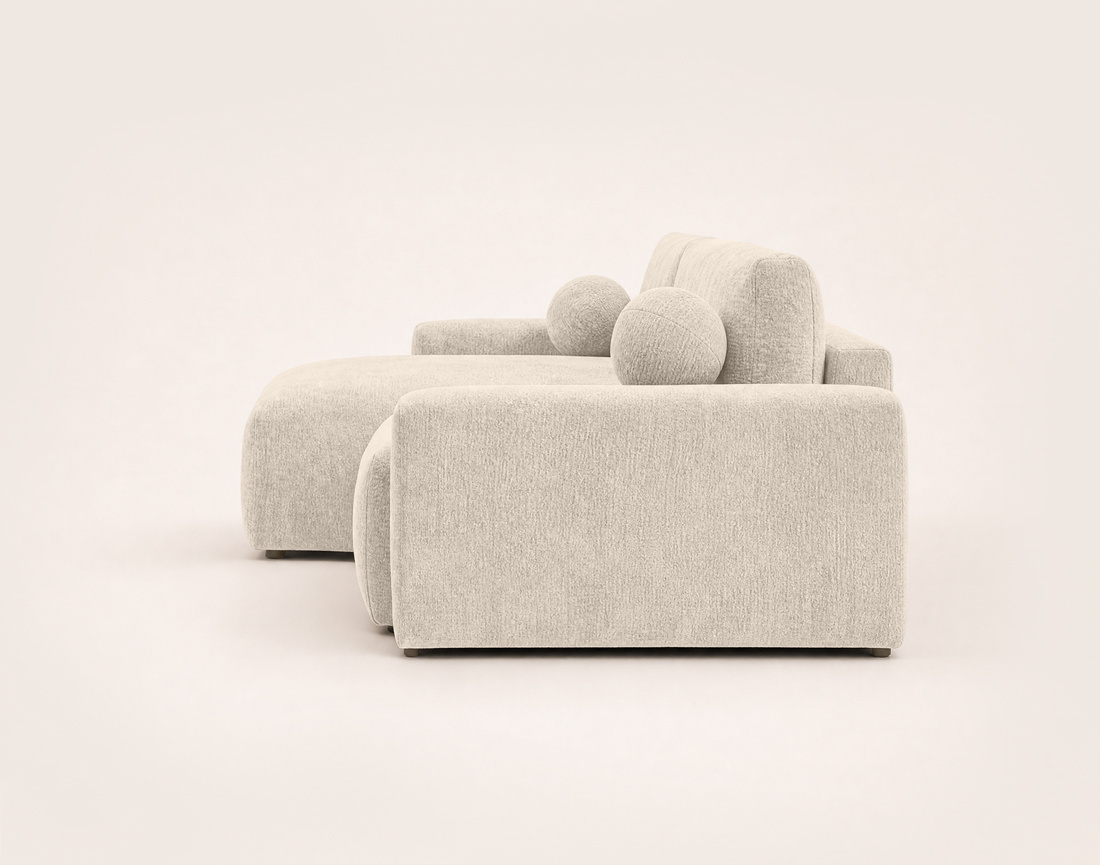 Canapé COSNTANCE d'angle réversible 4 places convertible avec coffre en velours relief | Best Mobilier