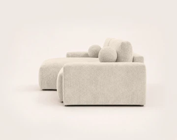 Canapé COSNTANCE d'angle réversible 4 places convertible avec coffre en velours relief | Best Mobilier