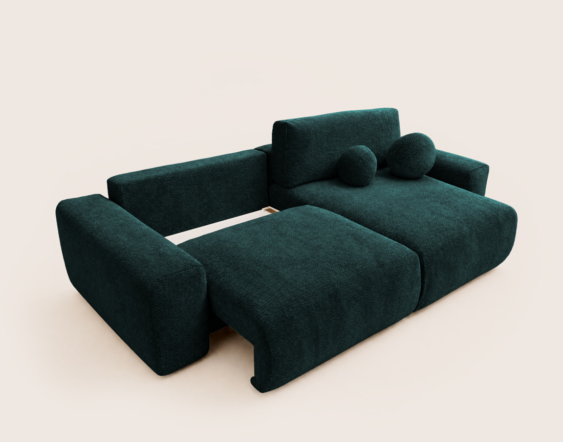 Canapé COSNTANCE d'angle réversible 4 places convertible avec coffre en velours relief | Best Mobilier
