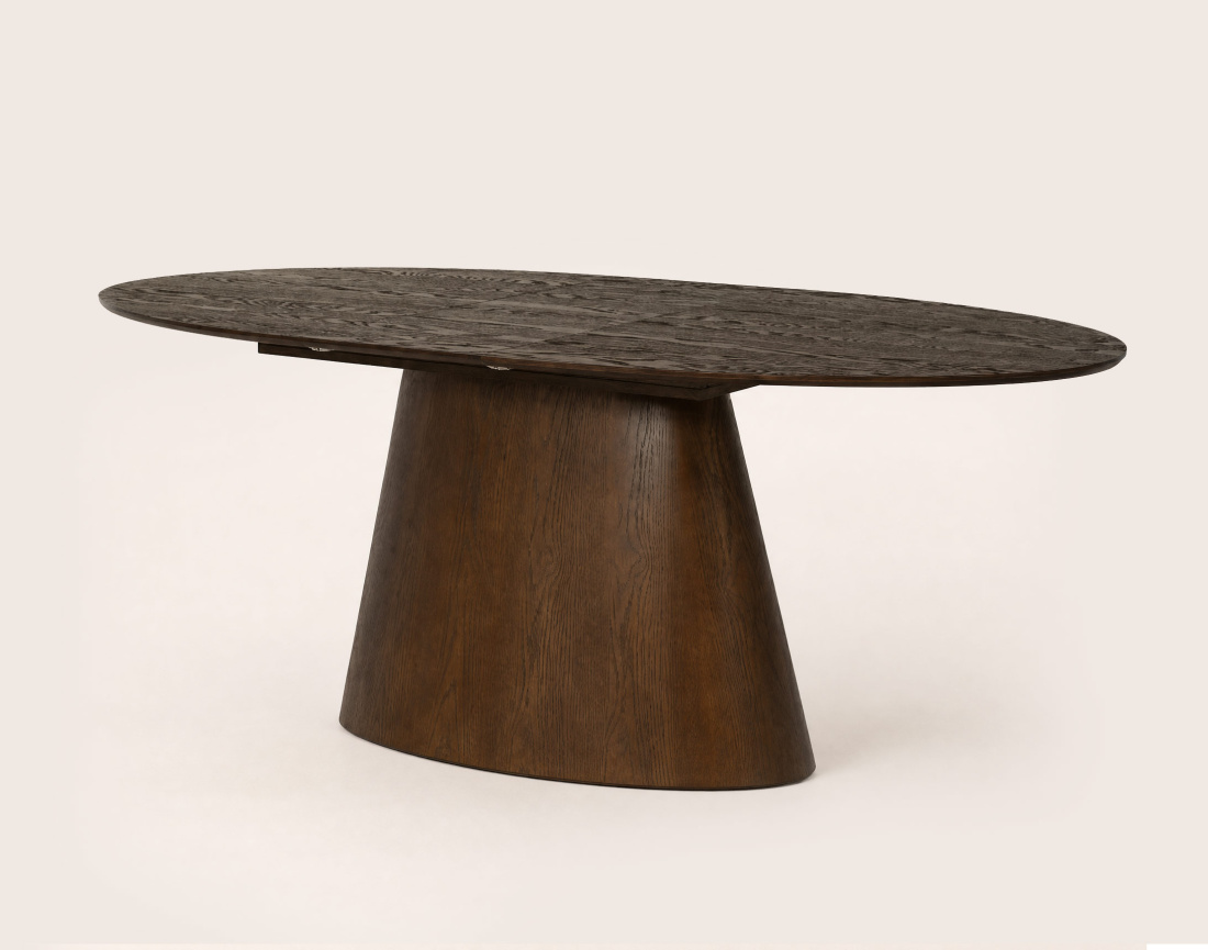 Table à manger CLOVIS extensible plateau en plaqué chêne 6 à 8 personnes | Best Mobilier