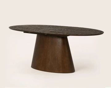 Table à manger CLOVIS extensible plateau en plaqué chêne 6 à 8 personnes | Best Mobilier