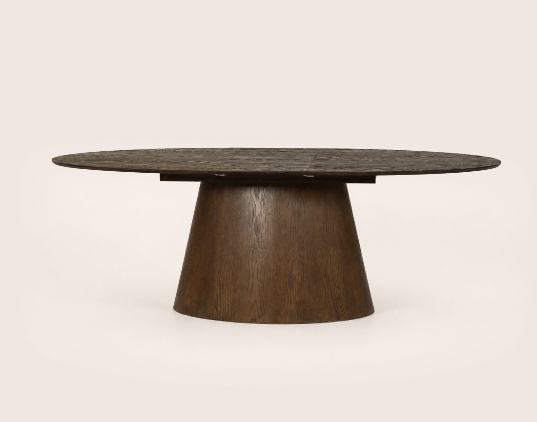 Table à manger CLOVIS extensible plateau en plaqué chêne 6 à 8 personnes | Best Mobilier