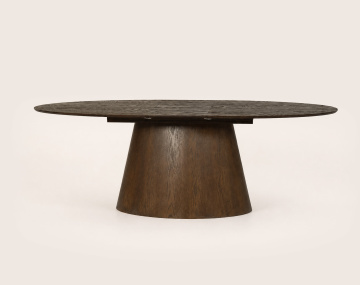 Table à manger CLOVIS extensible plateau en plaqué chêne 6 à 8 personnes | Best Mobilier