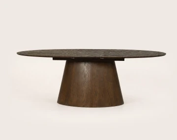 Table à manger CLOVIS extensible plateau en plaqué chêne 6 à 8 personnes | Best Mobilier