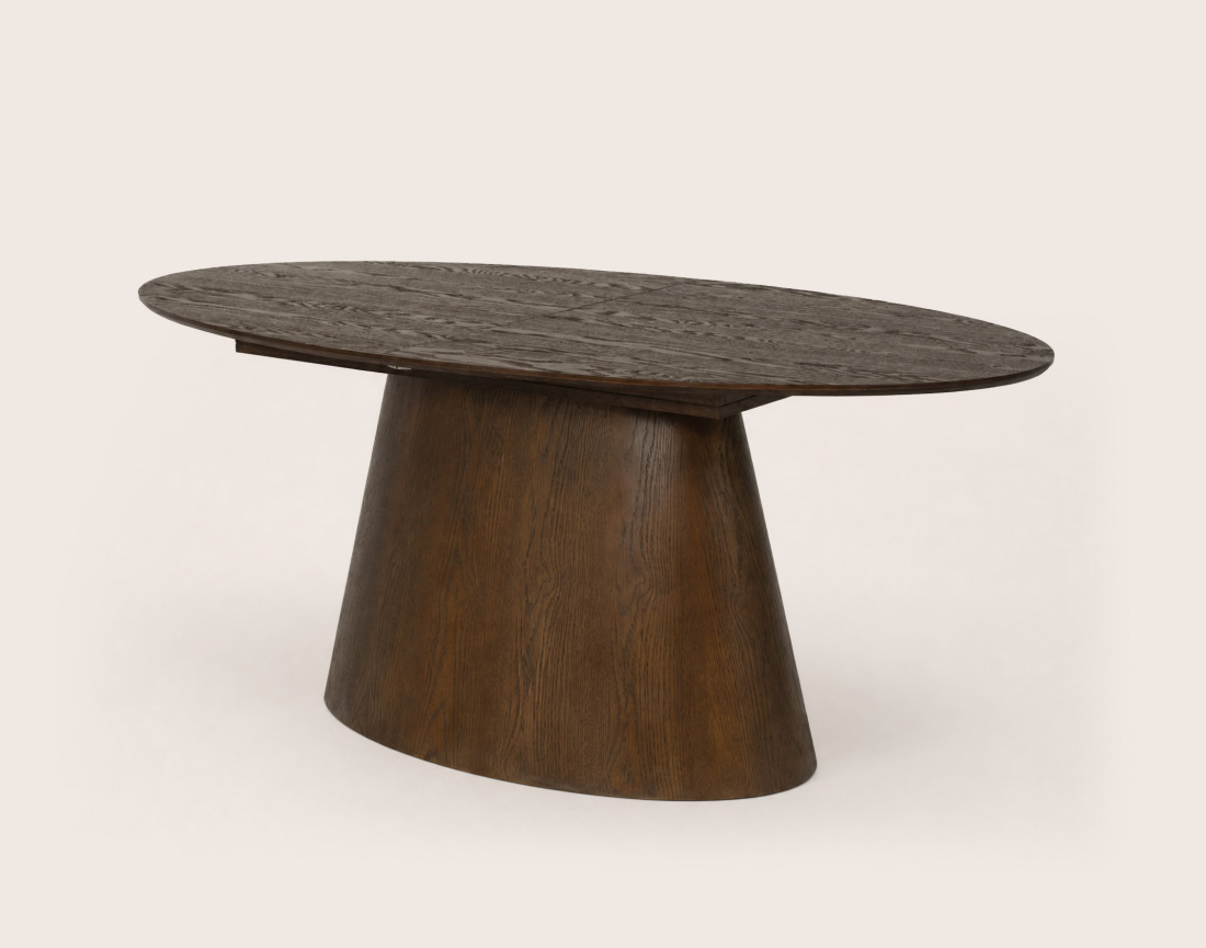 Table à manger CLOVIS extensible plateau en plaqué chêne 6 à 8 personnes | Best Mobilier