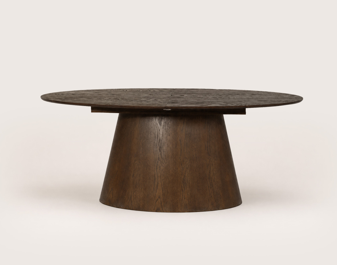 Table à manger CLOVIS extensible plateau en plaqué chêne 6 à 8 personnes | Best Mobilier
