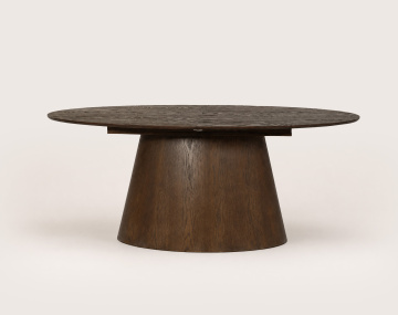 Table à manger CLOVIS extensible plateau en plaqué chêne 6 à 8 personnes | Best Mobilier