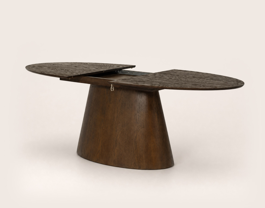 Table à manger CLOVIS extensible plateau en plaqué chêne 6 à 8 personnes | Best Mobilier