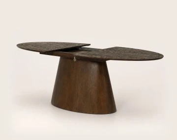 Table à manger CLOVIS extensible plateau en plaqué chêne 6 à 8 personnes | Best Mobilier