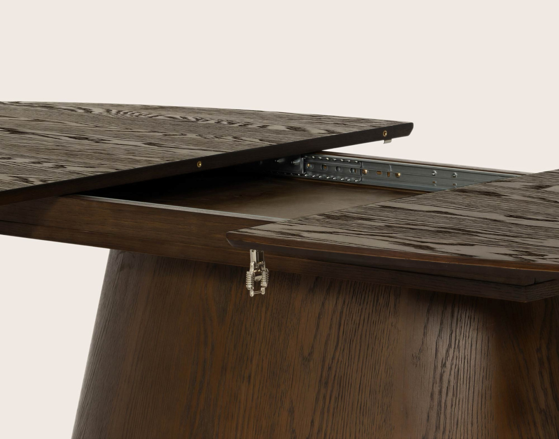 Table à manger CLOVIS extensible plateau en plaqué chêne 6 à 8 personnes | Best Mobilier