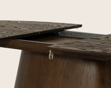 Table à manger CLOVIS extensible plateau en plaqué chêne 6 à 8 personnes | Best Mobilier