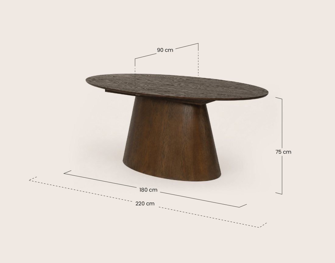 Table à manger CLOVIS extensible plateau en plaqué chêne 6 à 8 personnes | Best Mobilier
