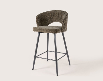 Lot de 2 tabourets PATTAYA de bar en tissu texturé | Best Mobilier