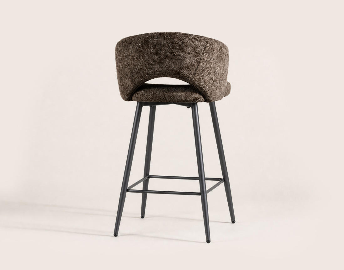 Lot de 2 tabourets PATTAYA de bar en tissu texturé | Best Mobilier