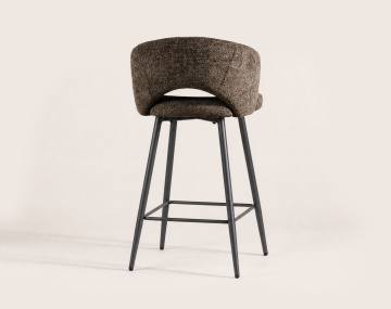 Lot de 2 tabourets PATTAYA de bar en tissu texturé | Best Mobilier