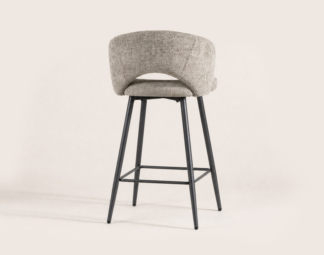 Lot de 2 tabourets PATTAYA de bar en tissu texturé | Best Mobilier
