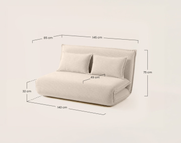 Banquette CANDICE 2 places convertible clic-clac en velours côtelé | Best Mobilier