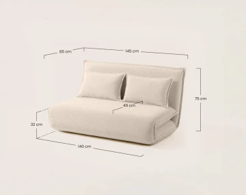 Banquette CANDICE 2 places convertible clic-clac en velours côtelé | Best Mobilier