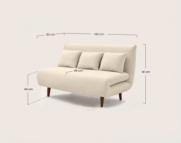 Banquette LUMI convertible clic-clac 2 places en velours côtelé | Best Mobilier