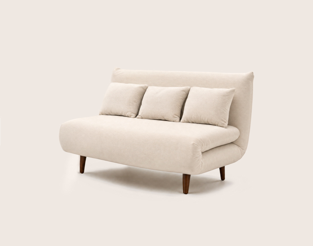 Banquette LUMI convertible clic-clac 2 places en velours côtelé | Best Mobilier