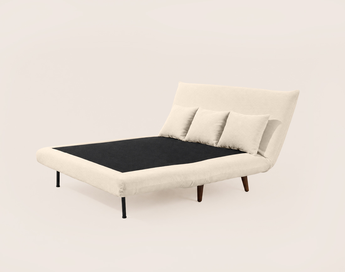 Banquette LUMI convertible clic-clac 2 places en velours côtelé | Best Mobilier