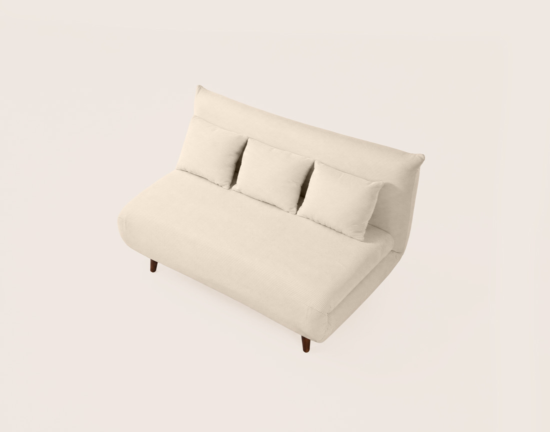Banquette LUMI convertible clic-clac 2 places en velours côtelé | Best Mobilier