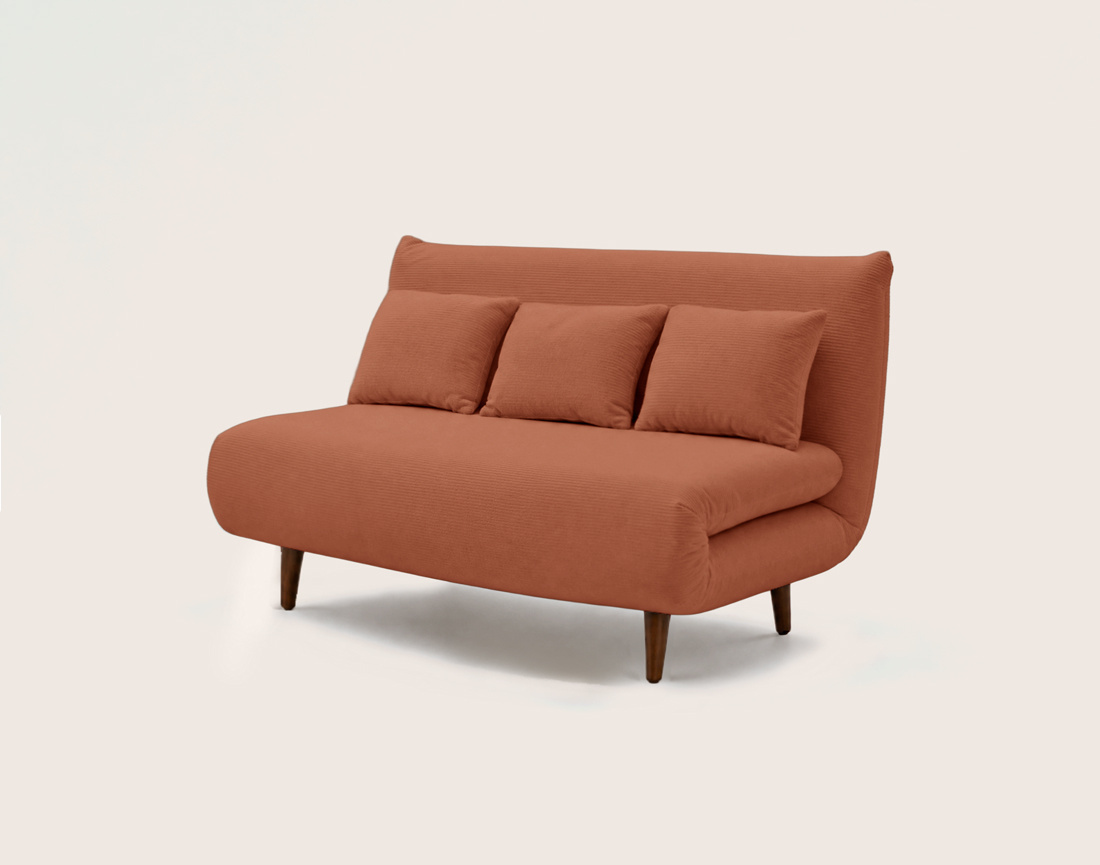 Banquette LUMI convertible clic-clac 2 places en velours côtelé | Best Mobilier