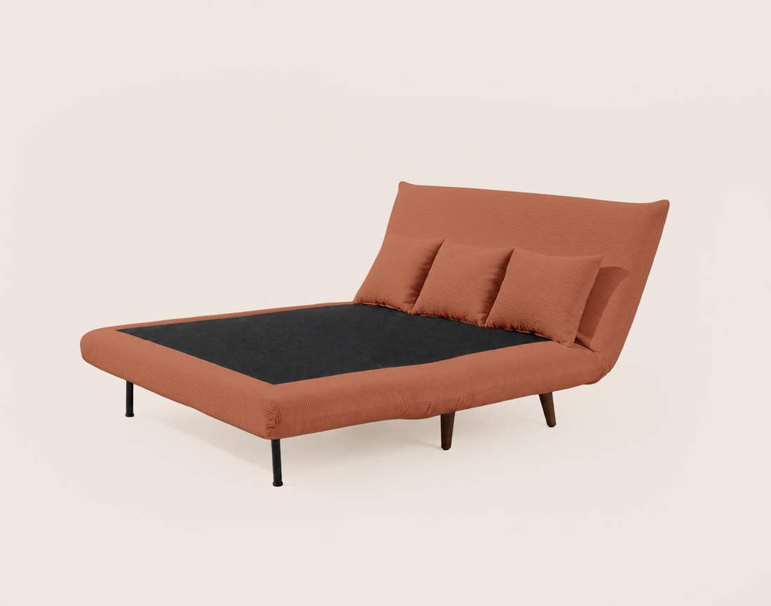 Banquette LUMI convertible clic-clac 2 places en velours côtelé | Best Mobilier