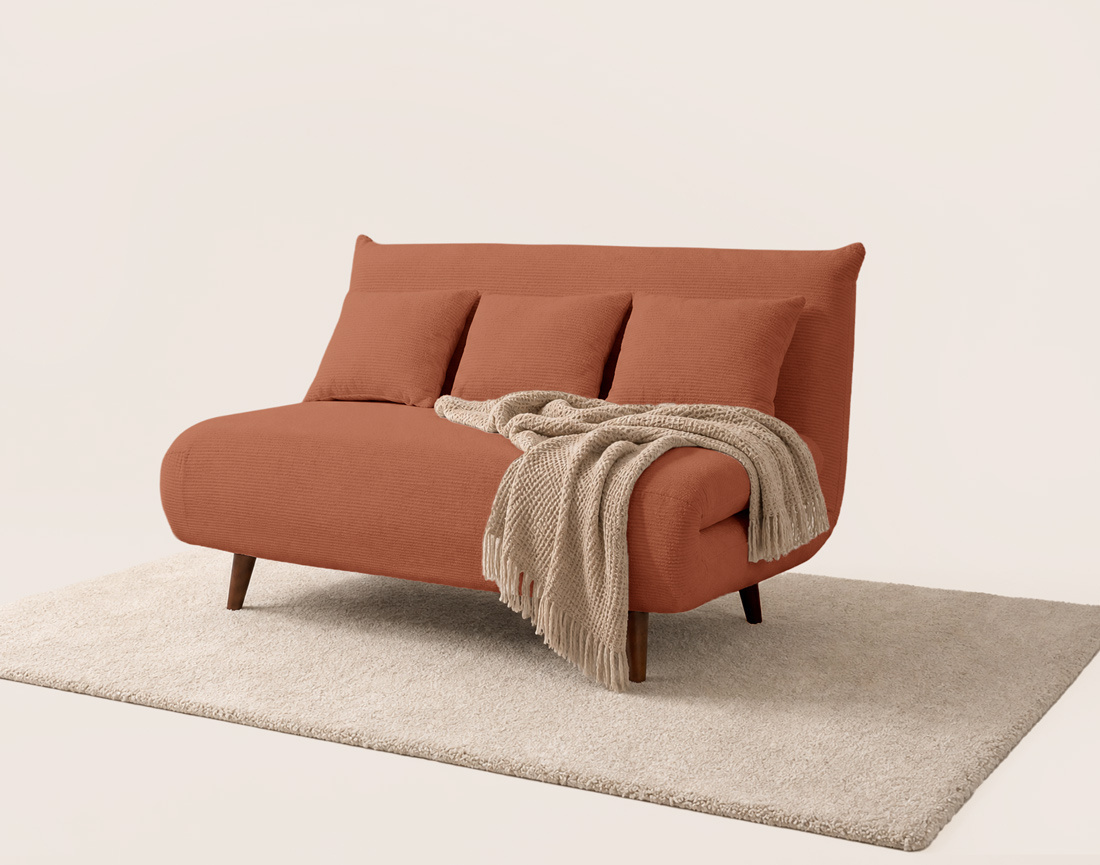 Banquette LUMI convertible clic-clac 2 places en velours côtelé | Best Mobilier