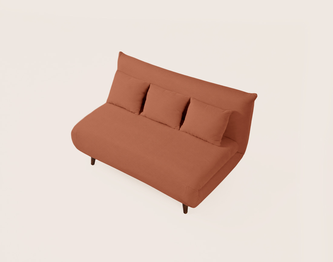 Banquette LUMI convertible clic-clac 2 places en velours côtelé | Best Mobilier