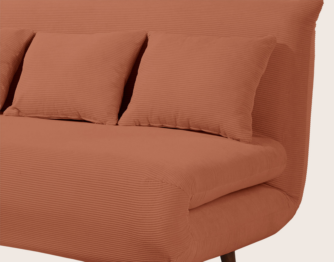 Banquette LUMI convertible clic-clac 2 places en velours côtelé | Best Mobilier