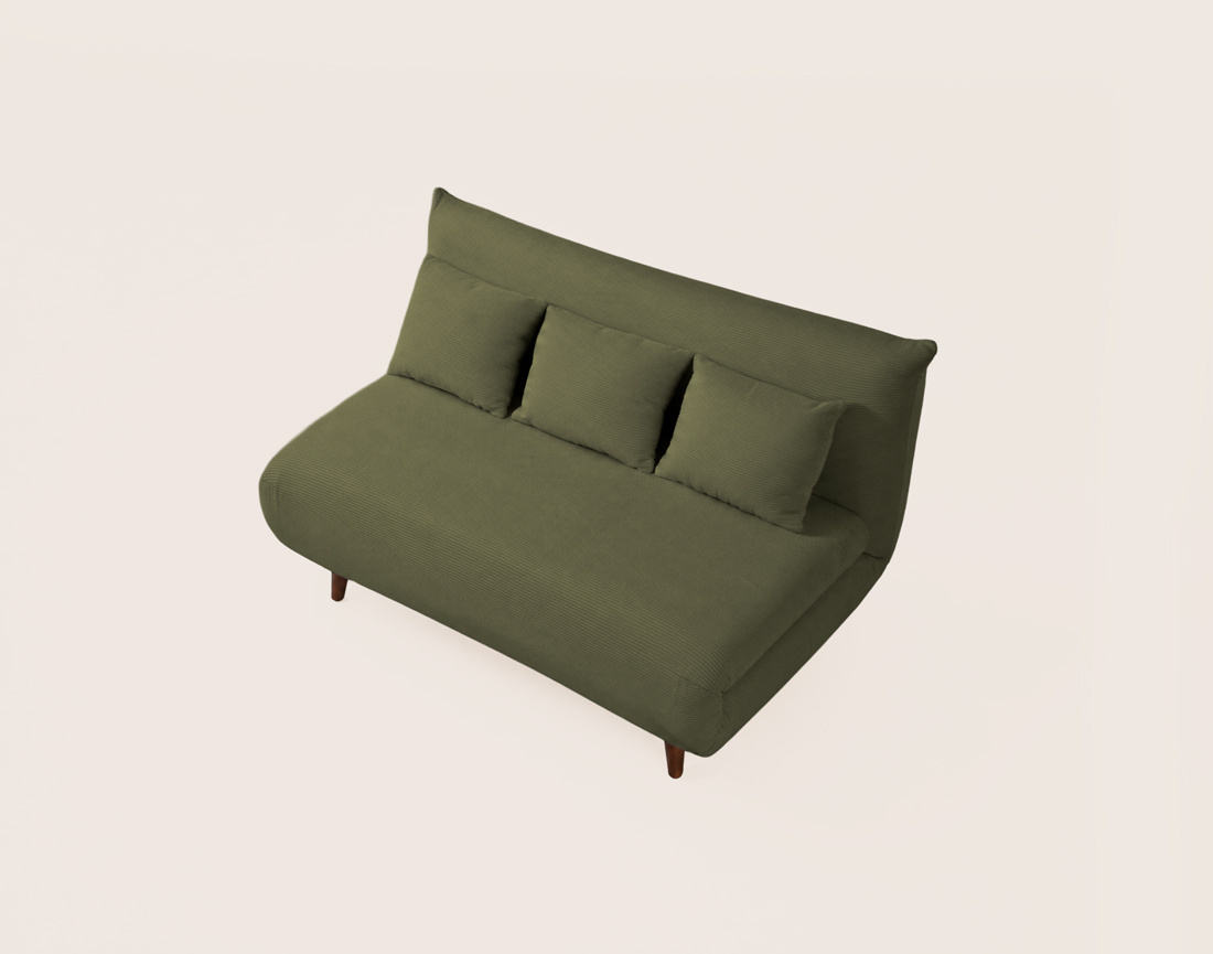 Banquette LUMI convertible clic-clac 2 places en velours côtelé | Best Mobilier