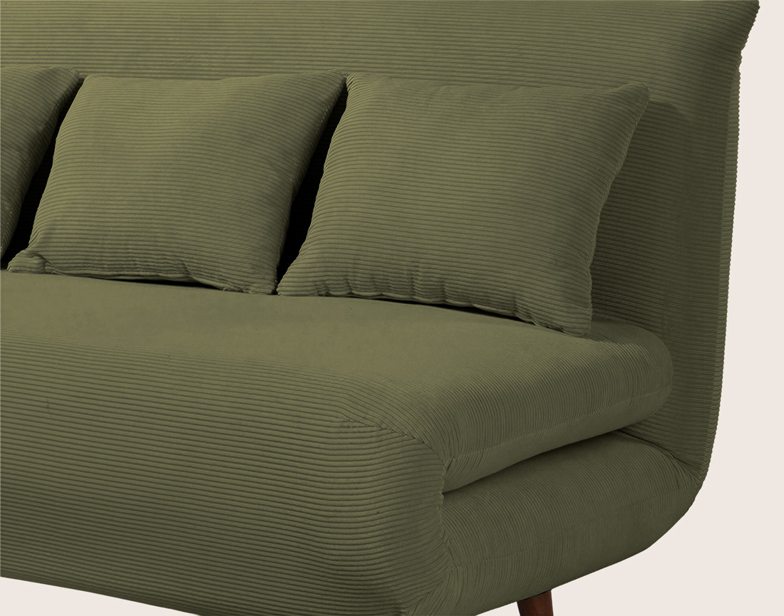 Banquette LUMI convertible clic-clac 2 places en velours côtelé | Best Mobilier