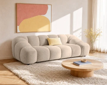 Canapé AVA 3 places en velours texturé - Best Mobilier