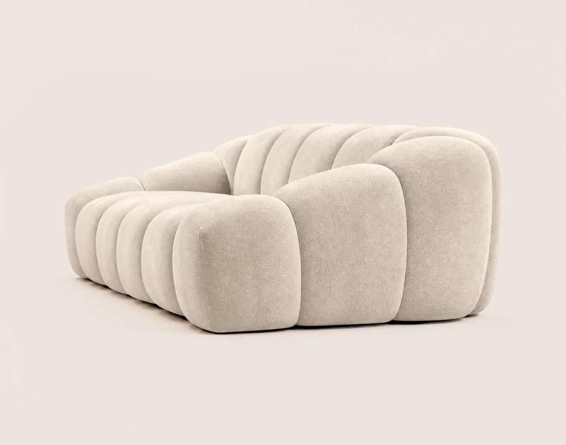 Canapé AVA 3 places en velours texturé - Best Mobilier