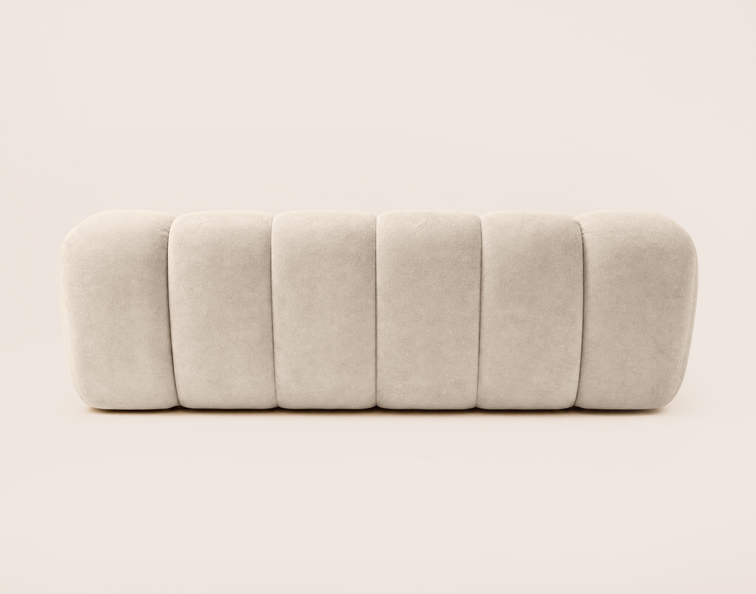 Canapé AVA 3 places en velours texturé - Best Mobilier