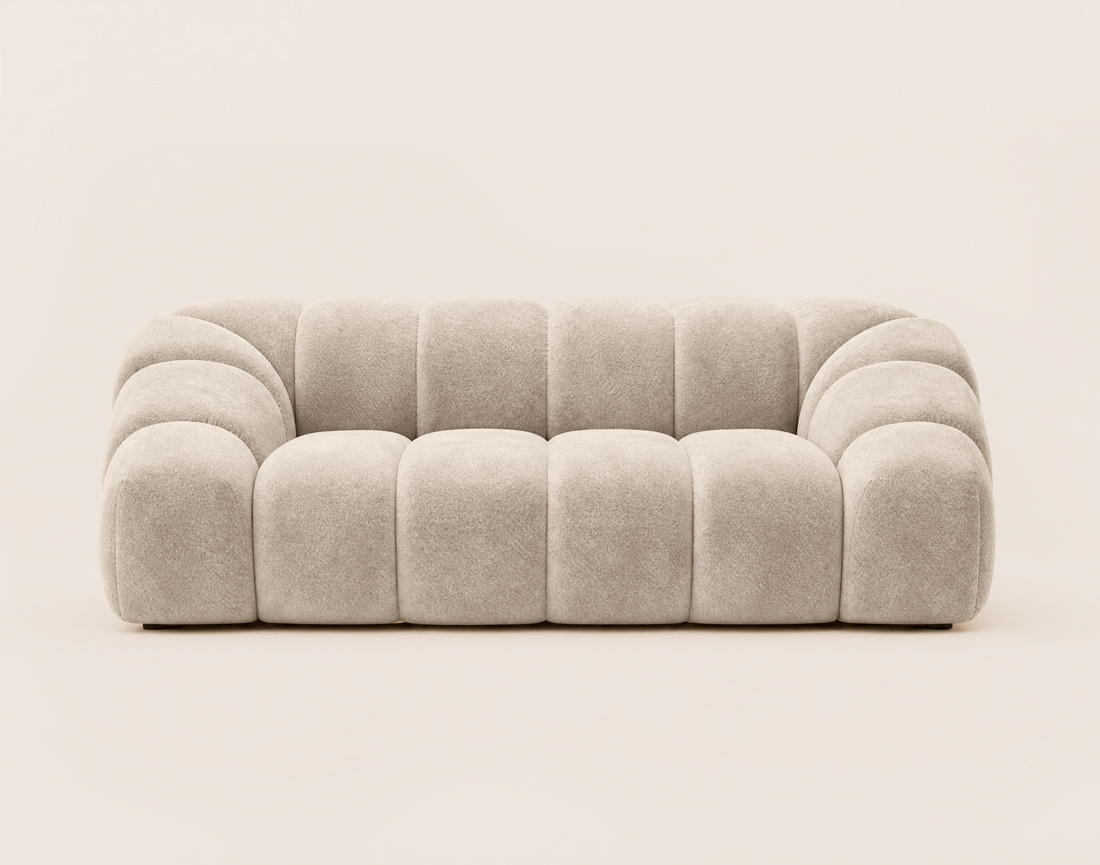 Canapé AVA 3 places en velours texturé - Best Mobilier